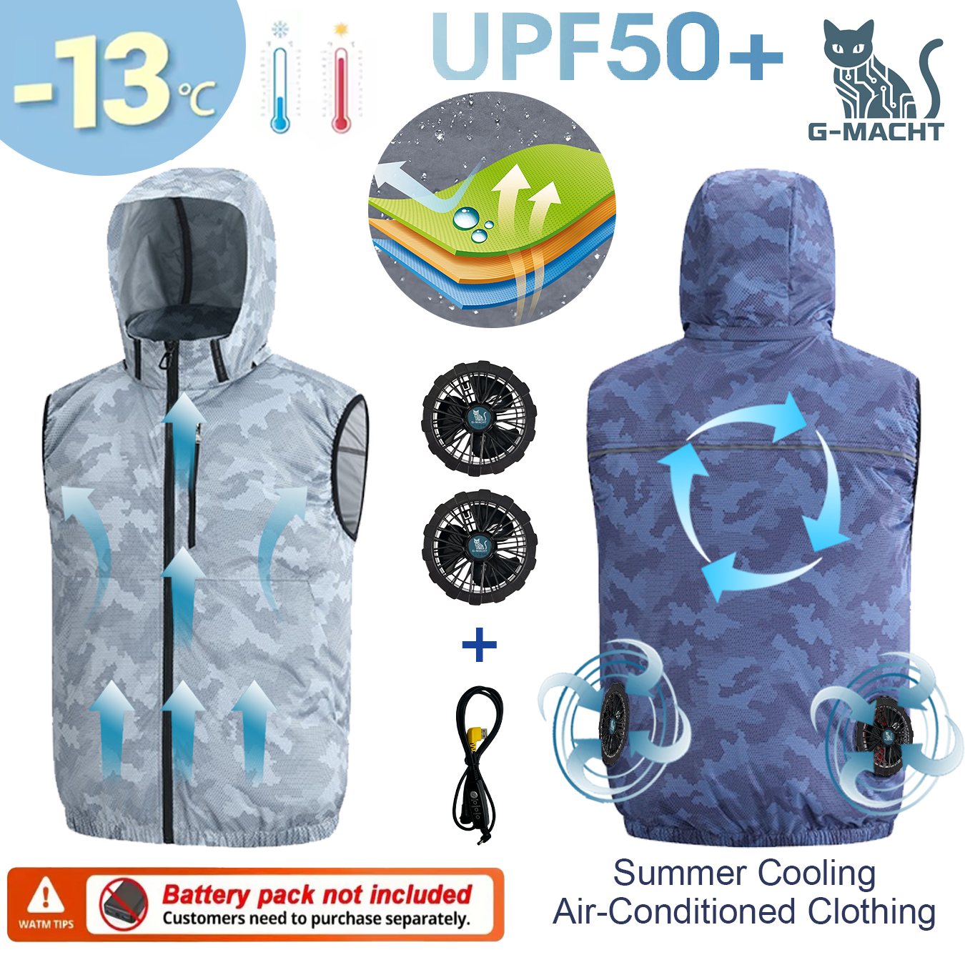 Outdoor Sport Jacket Brand - Chaleco Deportivo de Verano con Ventilador